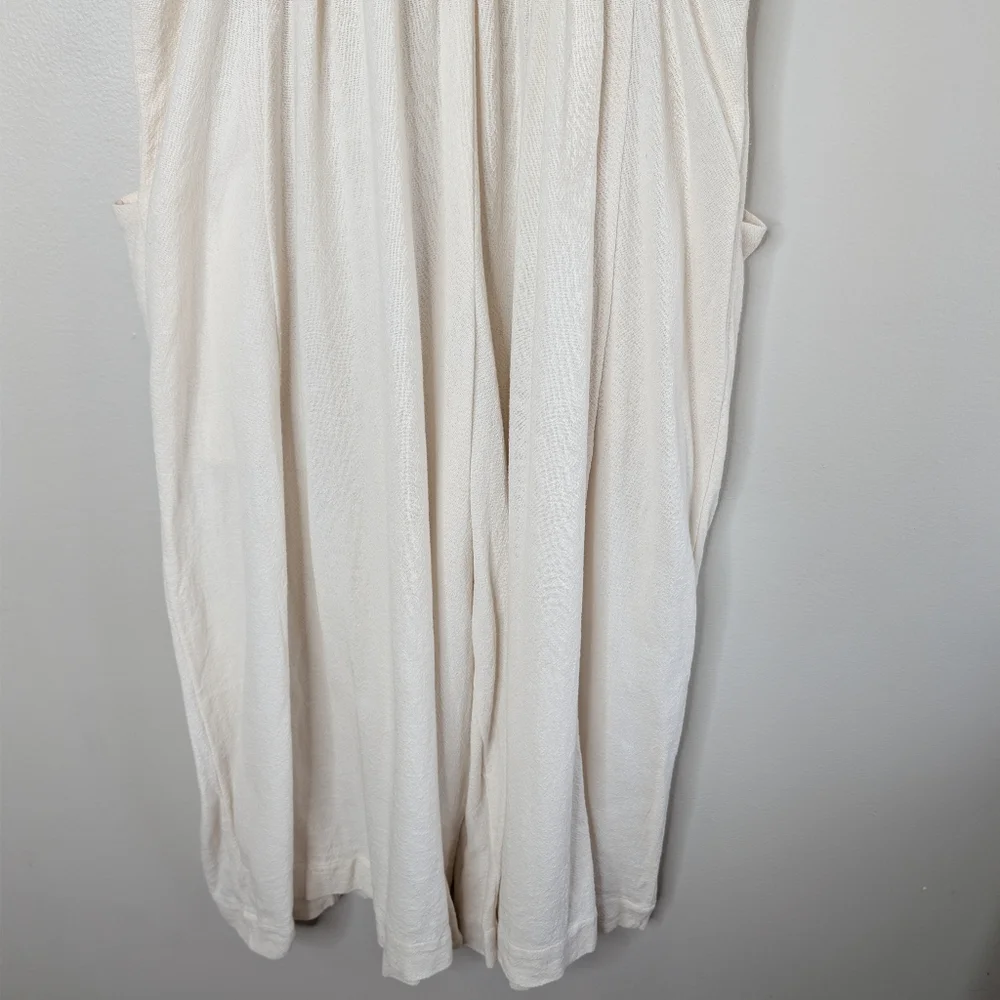 Free People Cream Wide-Leg Jumpsuit with Tie Straps